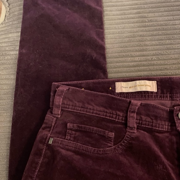 Pilcro Stet Skinny Velvet Burgundy Pants Sz 28 - Picture 6 of 6